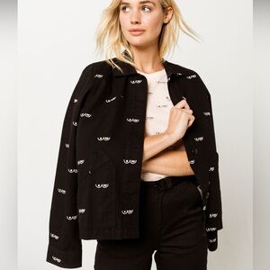 Vans Breast Cancer Awareness Black Embroidered Jacket Sz Medium